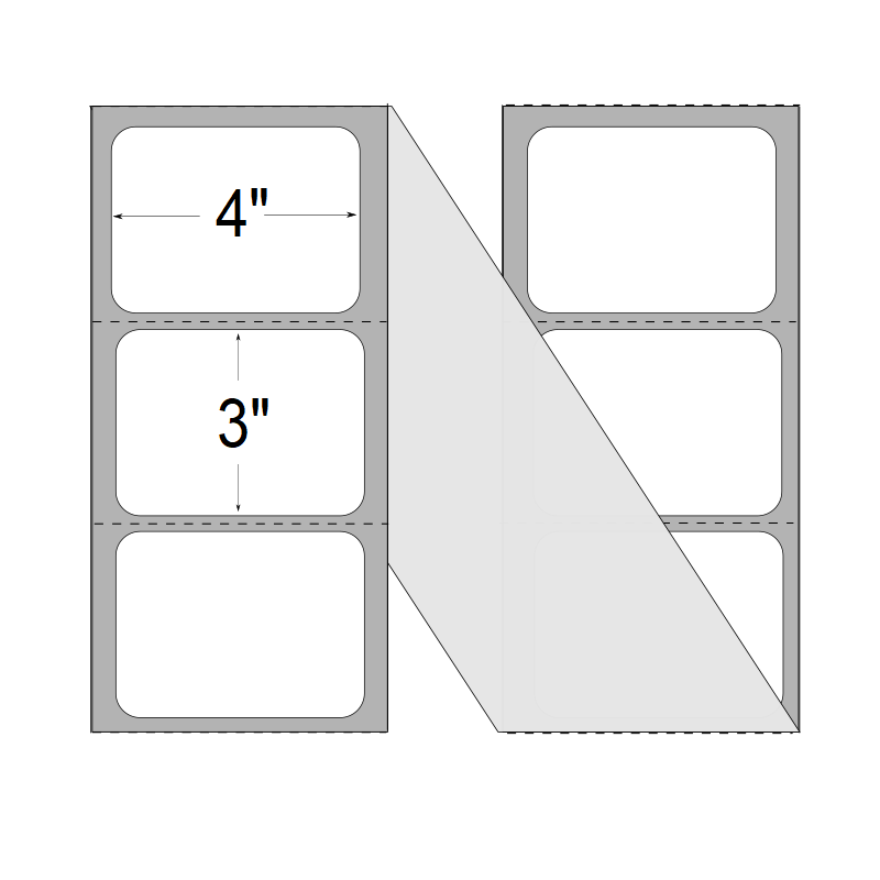 4" x 3" Thermal Transfer Fan-Fold Labels