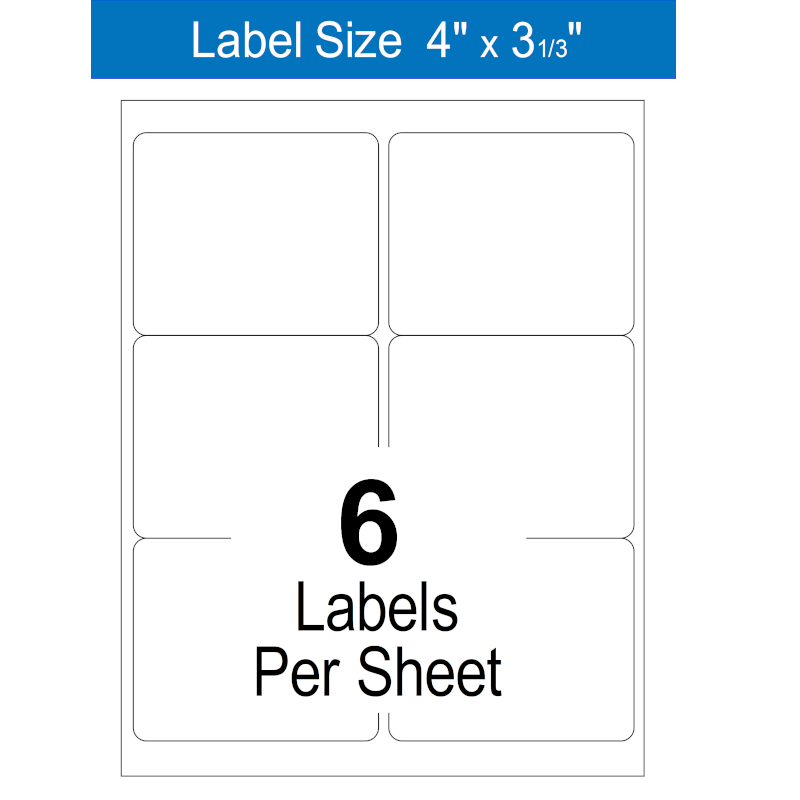 4" x 3.33" Laser Labels