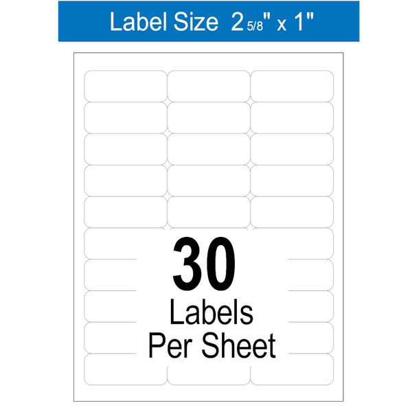 2.625" x 1" Laser Labels Label Guru