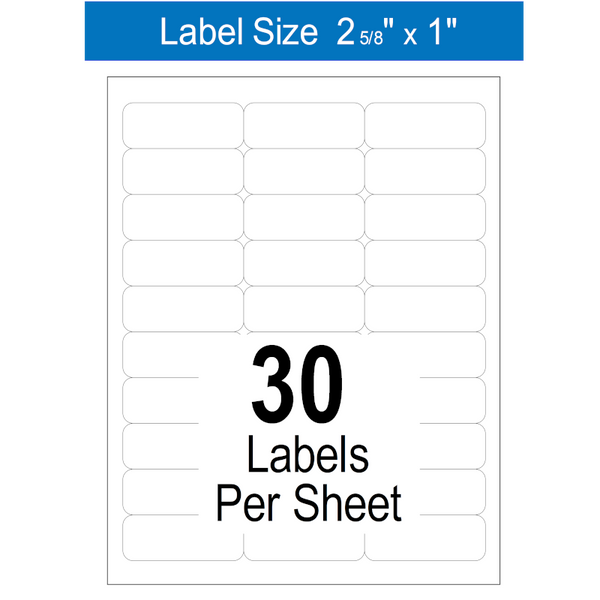 2.625" x 1" Laser Labels