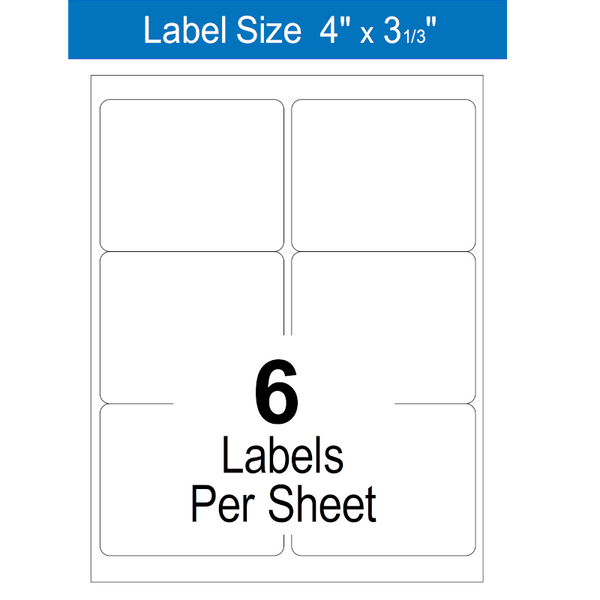 4" x 3.33" Laser Labels Label Guru
